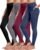NORMOV 4 Packs Yoga Leggings with Pockets for Women, Soft High Waisted Tummy Control Workout Pants