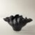 Z Gallerie Sculptural Porcelain Bowl Matte Black Decorative Bowl with Rippling Petal Edges, Statement Centerpiece for Coffee Table Console Table