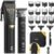 GTSPRO Hair Clippers for Men Professional, Cordless Clippers for Hair Cutting, Mens Hair Clippers and Trimmer Kit for Barber with LED Display 15 Guide Combs