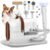 HEAPETS Dog Grooming Vacuum Kit – 3L Vacuum with 7 Tools, Low Noise Electric Clipper and Brush for Pet Shedding at Home, White