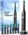 Bymore Electric Toothbrush for Adults, Sonic Rechargeable Toothbrush with 8 Brush Heads, 330-Day Battery, 5 Cleaning Modes & 2-Min Timer, Travel-Friendly Ultra Clean Design – Black