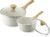 SENSARTE White Ceramic Nonstick Saucepan with Lid Set, Small Cooking Pot with Stay Cool Handle, Induction Compatible Saucepot, White Granite Coating, PFOA/PFAS Free, 1.5 + 2.5QT
