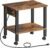 HOOBRO 2-Tier Printer Stand with Charging Station, Under Desk Printer Table, Printer Cart with Storage Shelves, Shelf for Small Spaces, for Home Office, Rustic Brown and Black BF38UPS01