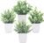 Der Rose 4 Pack Fake Plants Mini Artificial Greenery Potted Plants for Home Decor Indoor Office Table Room Farmhouse Bathroom Decor