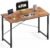 DUMOS 47 Inch Computer Desk for Home Office, Modern Writing Study Table Simple Modern Style for Bedroom Small Space, Large Work Desks with X-Shaped Reinforcement, Wood Brown