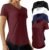 Oakgarden 4 Pack Women’s Workout Tops Quick Dry UPF 50+ Exercise V Neck UV Lightweight Gym Side Slits Curved Hem Shirts(Medium,Black, White, Navy Blue, Burgundy Red)