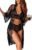 Avidlove Women Sexy Lingerie Set 3 Piece Bra and Panty Sets with Lace Kimono Robe Sleepwear Mesh Nightgown
