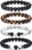 RANKEEF Tiger Eye Bracelet For Men 8MM Natural Stone Stretch Adjustable Black Crystal Beaded Bracelet for Men Women Gifts