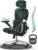 CAPOT Ergonomic Mesh Office Chair, Adjustable Lumbar High Back Desk Chair 400lbs, 4D Flip-up Arms, 3-Level Tilt Backrest, 3D Headrest, PU Wheels, Swivel Rolling Computer Seating for Long Desk Work
