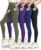 4 Pack Leggings with Pockets for Women – High Waisted Tummy Control Workout Yoga Pants