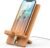 Pezin & Hulin Cell Phone Tablet Stand, Bamboo Wooden Smart Phone Desktop Charging Dock Holder Compatible with Pad, 8 Plus X XS Max XR, All Android Cellphone, Tablet – 1 Pack