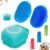 Comotech 6PCS Dog Bath Brush & Dog Toothbrush | Adjustable Handle Shampoo Brush & Scrubber for Short & Long Haired Dogs & Cats | Effectively Solve Odor & Stain Removal Problems (Blue Blue Blue.)