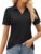 MAGCOMSEN Women’s Golf Shirts Short Sleeve Polo Collared Shirt V Neck Quick Dry Sun Protection UPF 50+ Tennis Top