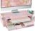 AUPSEN Computer Monitor Stands Riser，2-Tier Desk Organizers and Accessories, Office Desk Accessories Organizer with Drawers and 2 Pen Holder for Office Supplies (Pink)
