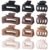 12 Pcs Hair Clips for Women 3 Styles Small Medium Large Claw Clips for Thin Thick Curly Hair, Strong Hold & Non-Slip Clips, Stylish Matte Plastic Hair Accessories Ideal Gifts for Women (Brown)