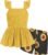 Arshiner Toddler Girl Clothes 2 Piece Summer Outfit Ruffle Sleeveless Top and Shorts Set with Pockets 2-7Y
