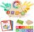 Montessori Learning Toys for Toddlers 3 4 5 years, Finger Counting Number Blocks and Clock Wooden Toys for Kids, Educational Math manipulatives Toys, Preschool Wood Homeschool Educational Math Toy.