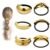 OHCISP 6Pcs Gold Hair Ties – 3 Styles Gold Hair Accessories for Women & Girls, Elegant Chic Metal Hair Cuff Non-Damage Ponytail Cuffs Holders for Thick Hair