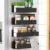 HuggieGems Metal 4 Pack Magnetic Spice Storage Rack Organizer for Refrigerator and Oven, Black Fridge Organizers and Storage