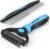 Docrok Pet Grooming Combo – Blue Deshedding Brush with Metal Comb for Detangling and Dematting Long, Matted Fur on Cats and Dogs