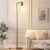 Ziisee Industrial Floor Lamp with Glass Shade – Black, LED Bulbs, Foot Pedal Switch, Easy Assembly