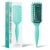 Curly Hair Brush, Curl Defining Brush with Soft Boar Bristles Detangling Tangled Glides, Wide-Teeth Design Effortlessly Shaping & Defining Curls, Curling Definer for Wet & Dry Hair (Green)