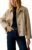 Dqbeng Womens Short Trench Jacket Plaid Lining Button Front Lightweight Classic Casual Outerwear with Pockets