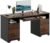 Bestier 59” Computer Desk with 4 Drawers, Office Desk with Storage, Industrial Executive Desk with File Drawer, Keyboard Tray & 2 Pedestals for Home Office & Studio, Cherry