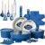 Umite Chef Pots and Pans Set Non Stick, 21 pcs Ceramic Cookware Set with Detachable Handles, Healthy Induction Cookware Oven Safe RV Kitchen Cooking Set with Utensils, PFAS PFOA & PTFE Free, Navy