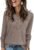 Womens Tops Long Sleeve Shirts Fall Winter Casual V Neck Button Knit Pullover Lightweight Tunic Blouse