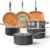 Gotham Steel 12 Pc Ceramic Cookware Set Nonstick, Ceramic Pots and Pans Set Non Stick with Steamer for Cooking, Non Toxic PFOA PFOS Free, Ergonomic Stay Cool Handles, Oven & Dishwasher Safe, Copper
