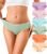 OLIKEME Womens Underwear Cotton Hipster Panties Low Rise No Show Briefs Soft Stretch Breathable Ladies Panties 6 Pack