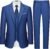 MAGE MALE Mens Two Button 3-Piece Suits Slim Fit Tuxedo Set with Blazer Jacket Vest & Pants for Wedding Prom Business