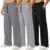 Neer 3 Pack Men’s Sweatpants Lightweight Athletic Drawstring Open Bottom Pants Workout Running Lounge Pants with Pocket