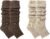 2-Pair Brown & Khaki Leg Warmers, Knit Stackable Ankle Sleeves for Women’s Seasonal Wear