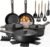 Astercook 19 Pcs Pots and Pans Set Non Stick, Black Titanium Induction Kitchen Cookware Sets, Non toxic Healthy Kitchen Cooking Set with Frying Pans Set, PFAS PTFE PFOA PFOS Free, Mothers Day Gifts