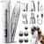 oneisall 4 in 1 Dog Grooming Kit with LCD Display, Dog Hair Trimmer for Paw Nail Grinder, Rechargeable Cordless Low Noise IPX7 Waterproof Pet Clippers
