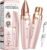 VG VOGCREST Eyebrow Facial Trimmer: 2 in1 Rechargeable Facial Hair Removal and Eyebrow Shaver – Face Lips Body Painless Facial Razor with Built-in LED Light (Pink)