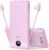 VEGER Portable Charger with Built-in AC Plug and Cables, All in One 10000mAh Ultra Slim Power Bank Travel Essentials, Fast Charging Battery Pack Compatible with iPhone, Samsung, Android (Purple)