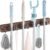 OUTNILI Mop and Broom Holder Wall Mount – Wood Broom Mop Hanger – Wall Mounted Garden Tool Rack Organizer for Closet Garage Laundry Room, Rustic Kitchen Decor With 4 Slots & 4 Hooks
