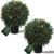 Artificial Boxwood Topiary Trees, 24 Inch Faux Plants for Front Door Porch Decor, 2 Pack UV Resistant Fake Greenery in Pots for Patio Entryway Indoor Outdoor