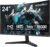 KOORUI 24 inch Curved Gaming Monitor 180Hz FHD 1080P Computer Monitor, 1ms 1500R Display, Adaptive Sync, FreeSync Premium, HDMI 2.0X2 & DP 1.2, VESA, Tilt, 24E6CA
