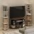 Furinno Jaya TV Stand, 4-Tier Open Shelf Design Corner Entertainment Center with Round Corner, TV Console for TV up to 50 Inch, Toolless Assembly, for Living Room, Bedroom, Amber Pine