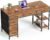 Huuger Computer Desk with 6 Drawers, Office Desk with Shelves, Reversible Gaming Desk, Corner Desk with Storage, Work for Home Office, Study, Living Room, 47inch, Rustic Brown