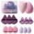 Makeup Sponge Set BS-MALL Triangle Puff 14 Pcs for Liquid, Cream, and Powder, Multi-colored Makeup Sponges and Mini Sponge with Case (A-Purple)
