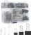 Assorted Size Binder Clips & Jumbo Paper Clips Set – 340pcs Black, Large for Office & School Supplies, in Container with Compartments