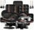 Pots and Pans Set Non Stick, 31 Piece Kitchen Induction Cookware & Bakeware Set, Nonstick Kitchen Cooking Pans Set with Frying Pans Set Grill Pan Saucepan Baking Sheet & Utensils, PFOA Free
