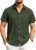 Alimens & Gentle Mens Linen Shirts Short Sleeve Button Down Shirts Wrinkle Free Casual Vacation Beach Summer Tops