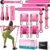 Ayombo Pilates Bar Kit with Resistance Bands, Pilates Workout Equipment for Legs, Hip, Waist, Arm, Squats Exercise Equipment for Home Workouts, Adjustable 3-Section Pilates Bar Kit for Women & Men