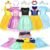 LIMIROLER Princess Dress Up Clothes for Little Girl Role Play Costume Gift Set Princess Dress Up Toys for Toddler Girls